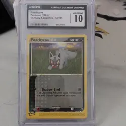 Nintendo Poochyena EX Ruby & Sapphire 65/109 CGC Gem Mint 10 Pokemon Card 2003 - Image 1