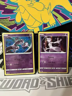 Pokemon TCG Sword & Shield Card Lot Mewtwo Basic Psychic Regular 2 Cards - Image 1
