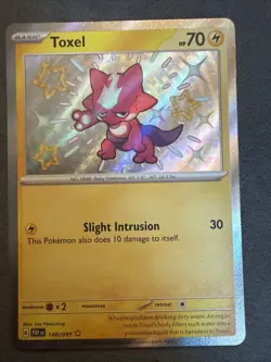 Pokemon TCG Toxel Paldean Fates 140/091 Shiny Secret Rare Holo Card - Image 1