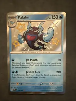 Palafin 124/091 Paldean Fates Baby Shiny Rare Pokemon TCG Card NM/Mint Condition - Image 1