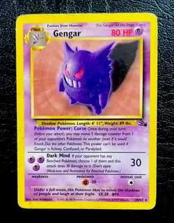 Pokemon Gengar TCG Card 20/62 Fossil Regular Unlimited Rare LP Condition - Image 2