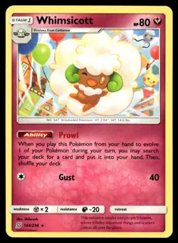 POKEMON WHIMSICOTT UNIFIED MINDS 144/236 R NM/M - Image 1