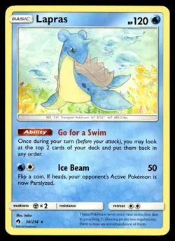 POKEMON LAPRAS LOST THUNDER 56/214 R NM/M - Image 1