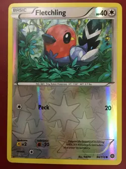 POKEMON FLETCHLING 94/114 XY STEAM SEIGE COMMON REVERSE HOLO NEAR MINT - Image 1