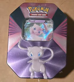 Pokemon TCG Mew V Forces Tin Sealed 4 Booster Packs + Mew V Promo - Image 1