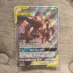 Pokemon TCG Umbreon & Darkrai GX TAG TEAM Holo Promo Card SM241 270 HP - Image 1