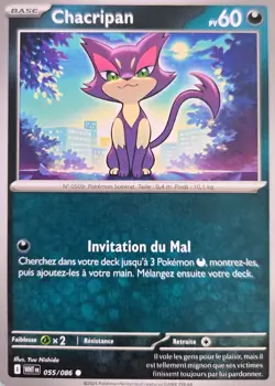 Carte Pokemon Chacripan 055/086 Flamme Blanche Francais - Image 1