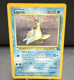 Pokemon TCG Lapras Fossil 10/62 Basic 80 HP Holo Rare Unlimited English - Image 1