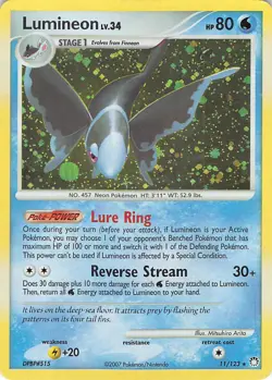 Lumineon 11/123 Holo Rare Mysterious Treasures Pokemon Lightly Played - Image 1