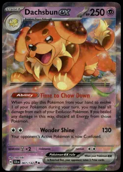 DACHSBUN EX 67/142 DOUBLE RARE STELLAR CROWN POKEMON NEAR MINT - Image 1