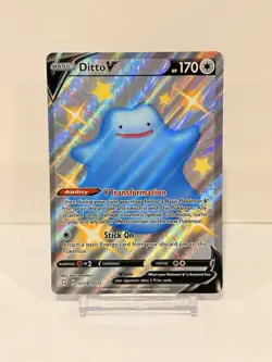 Pokemon Shining Fates Shiny Ditto V SV118/SV122 NM/MT+ Full Art Holo - Image 1