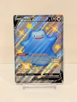Pokemon Shining Fates Shiny Ditto V SV118/SV122 NM/MT+ Full Art Holo - Image 2