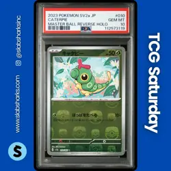 2023 POKEMON SCARLET & VIOLET 151 JP CATERPIE REVERSE HOLO MASTER BALL PSA 10 - Image 1