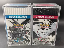 2x Pokemon Black Bolt White Flare Sealed Booster Bundle Display Case W/Acrylic - Image 1