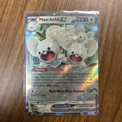 Pokemon TCG Maushold ex 155/182 Double Rare Holo SV04: Paradox Rift NM - Image 1