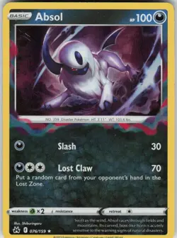 Absol 076/159 Rare Crown Zenith Pokemon Holo Near Mint - Image 1