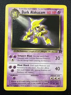 Dark Alakazam 18/82 Rare Team Rocket Unlimited Non Holo (Played) Pokemon TCG - Image 1