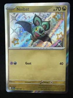 Pokemon TCG Noibat 194/091 SV: Paldean Fates Baby Shiny Holo NM - Image 1