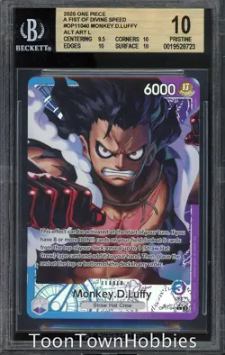 BGS 10 Pristine One Piece - Monkey D Luffy OP11-040 Alt Art English Fist Divine - Image 1