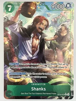 One Piece CCG Shanks OP14-027 Alternate Art Azure Sea’s Seven Pack Fresh - Image 1