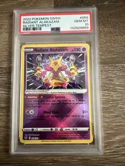Radiant Alakazam 059/195 Swsh12: Sword & Shield Silver Tempest Holo PSA 10 - Image 1