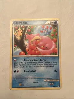 Slowpoke 66/90 Undaunted pokemon card pikachu in background - Image 1