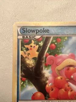 Slowpoke 66/90 Undaunted pokemon card pikachu in background - Image 2