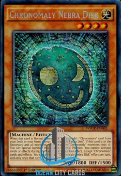 Yugioh Chronomaly Nebra Disk WSUP-EN001 Secret Rare 1st Edition - Image 1