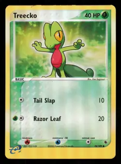 Pokemon Card Treecko 76/109 Reverse Holo EX Ruby Sapphire Foil Vintage LP 2003 - Image 1