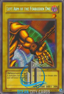 Yugioh Left Arm Of The Forbidden One UBP1- EN004 Secret Rare - Image 1