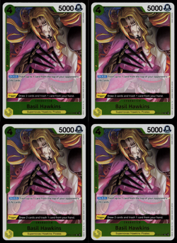 ONE PIECE TCG: Basil Hawkins OP10-109 Rare x4 Playset Royal Blood English NM - Image 1