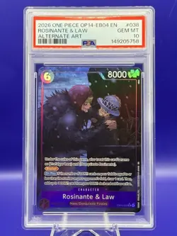 2026 one piece op14-eb04 083 the azure sea seven Alt Art Rosinante & Law PSA 10 - Image 1