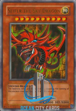 Yugioh Ultra Rare Slifer The Sky Dragon GBI-001 LP Game Boy Promo - Image 1