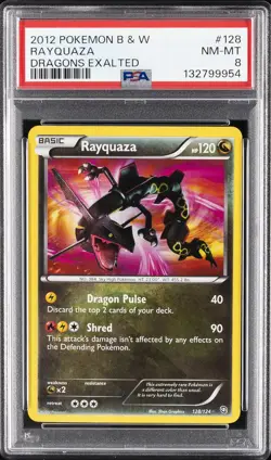 2012 POKEMON BLACK & WHITE DRAGONS EXALTED #128 RAYQUAZA PSA 8 - Image 1