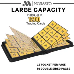 12 Pocket Trading Card Binder Holds 1200 Cards with Sleeves - Zipper Album - Image 3