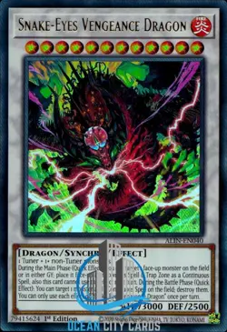 Yugioh ALIN-EN040 Snake-Eyes Vengeance Dragon Ultra Rare 1st Ed - Image 1