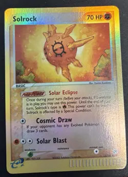 Solrock 13/100 Reverse Holo Card (Sandstorm) - Rare - 2003 - Pokemon Card LP/NM - Image 1