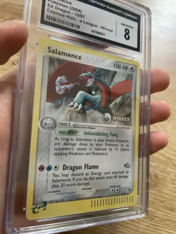 CGC 8 Promo 19/97 Salamence Holo Winner E-League EX Dragon Pokemon Card - Image 3