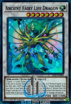 Yugioh Yugioh ALIN-EN039 Ancient Fairy Life Dragon Super Rare 1st ed - Image 1