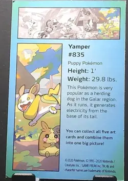 2020 Pokemon #835 YAMPER Puppy Pokemon Mini Tin Art card NM/MT - Image 2