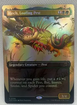 Blech Loafing Pest Borderless 298 Secrets of Strixhaven Foil Borderless R NM MTG - Image 1