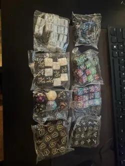 Magic: The Gathering Multicolor CCG Dice Lot D6 D20 Opaque Marbled Symbols 90pcs - Image 1