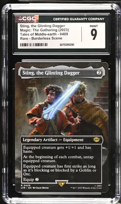 STING, THE GLINTING DAGGER (Borderless) LotR Rare CGC 9 MTG - Image 1