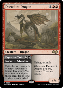 Decadent Dragon // Expensive Taste (REGULAR) x1 - MTG Wilds of Eldraine WOE #223 - Image 1