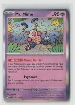 Mr. Mime #122/165 Sv Scarlet & Violet 151 Holo Rare Pokemon TCG NM - Image 1