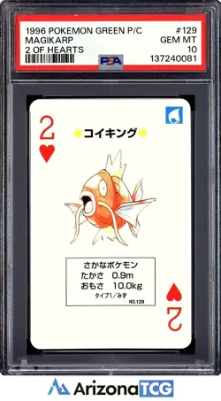 Pokemon 1996 Magikarp 129 Green Playing Card Japanese GEM MINT PSA 10 - Image 1