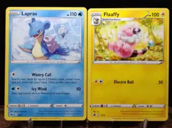 Lapras 6/15 & Flaaffy 9/15 McDonald's 2022 Happy Meal Promo Pokemon Cards - Image 1