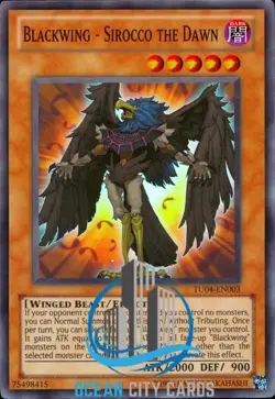 Yugioh Blackwing - Sirocco the Dawn TU04-EN003 Turbo Pack Four Super Rare US - Image 1