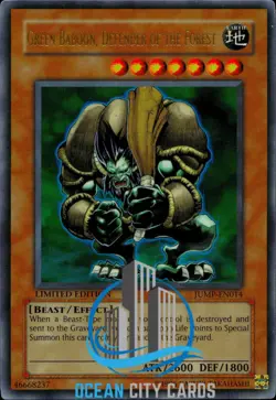 Yugioh Ultra Rare Green Baboon, Defender Of The Forest JUMP-EN014 - Image 1