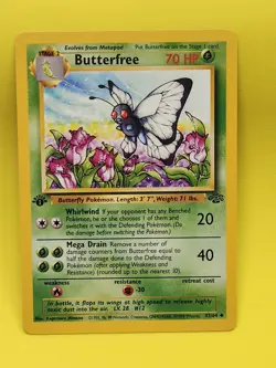 1st Edition Butterfree 33/64 Uncommon 1999 Jungle WOTC Pokemon Cards NM - Image 1